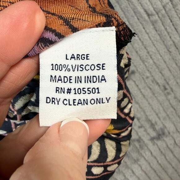 Double D Ranch Chiapas Baby Doll Dress L Floral Mock Neck Smocked Puff Sleeve - Picture 5 of 8